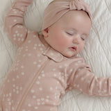 Zip Longsleeve Sleeper (Mauve Daisy)