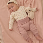 Waffle Knotted Headband (Mauve Ditsy)