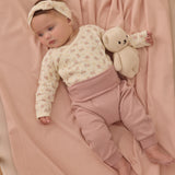 Waffle Knotted Headband (Mauve Ditsy)