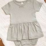 Pointelle Skirted Bodysuit (Sage)