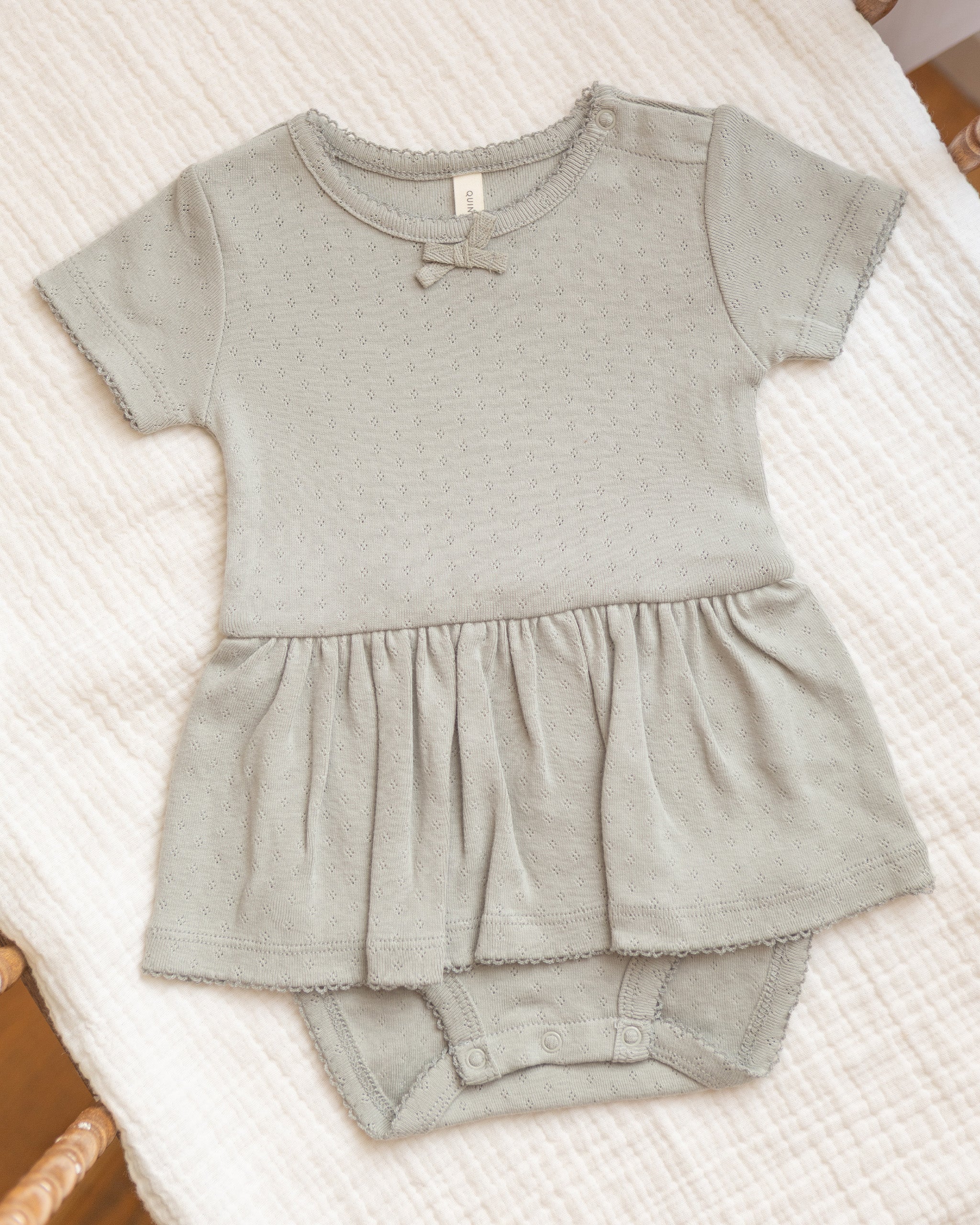 Pointelle Skirted Bodysuit (Sage)
