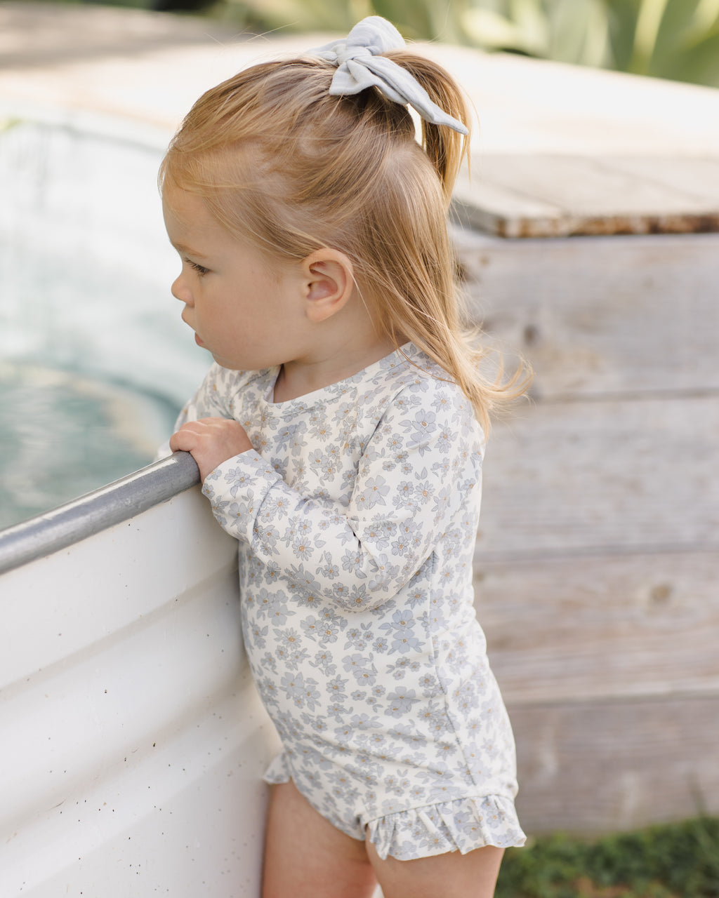 Olivia Rashguard One-Piece (Blue Floral)