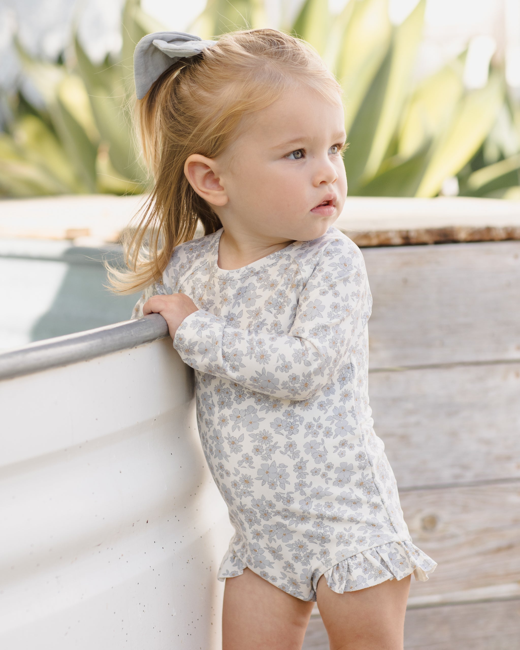 Olivia Rashguard One-Piece (Blue Floral)