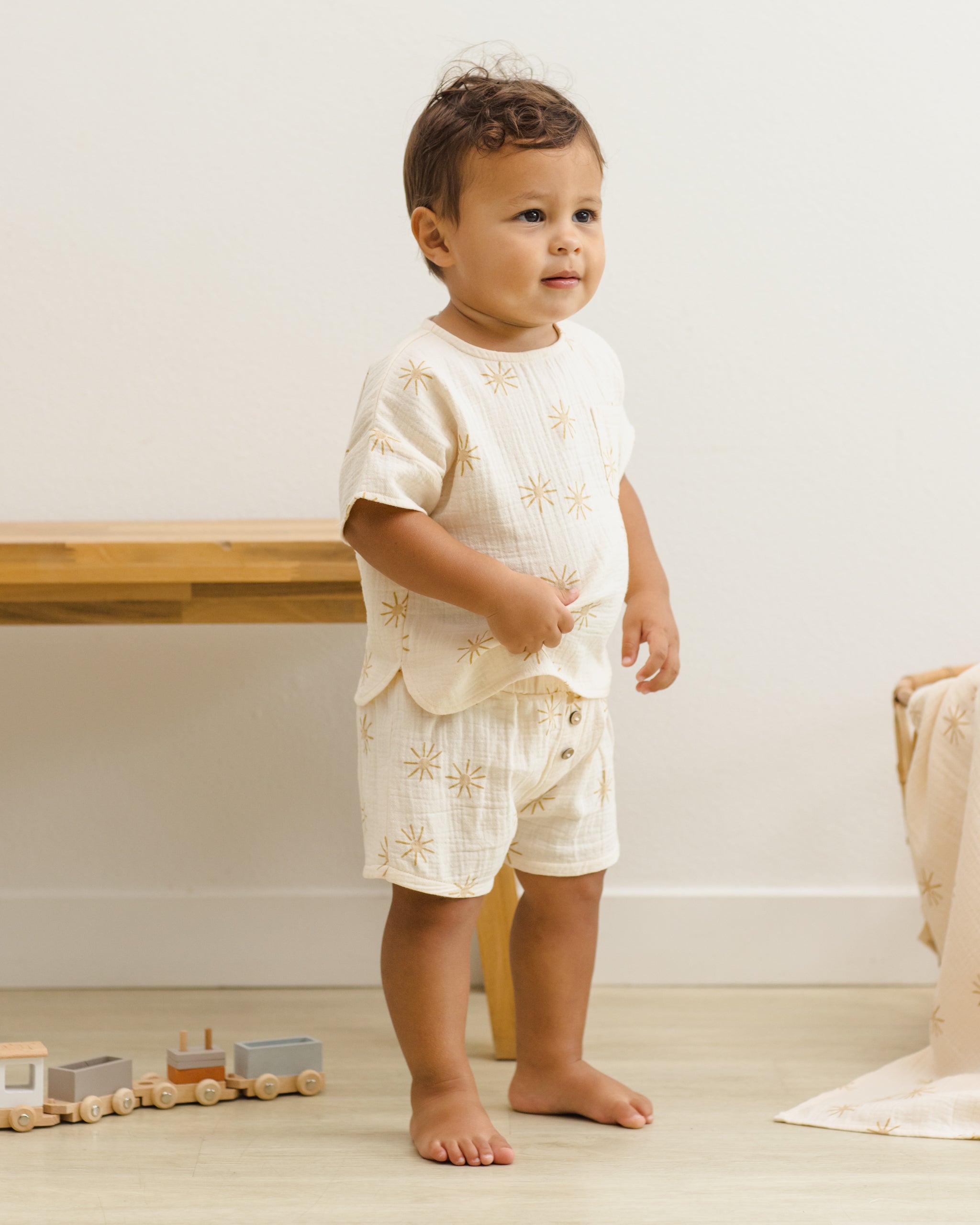 Woven Boxy Top (Sunburst)