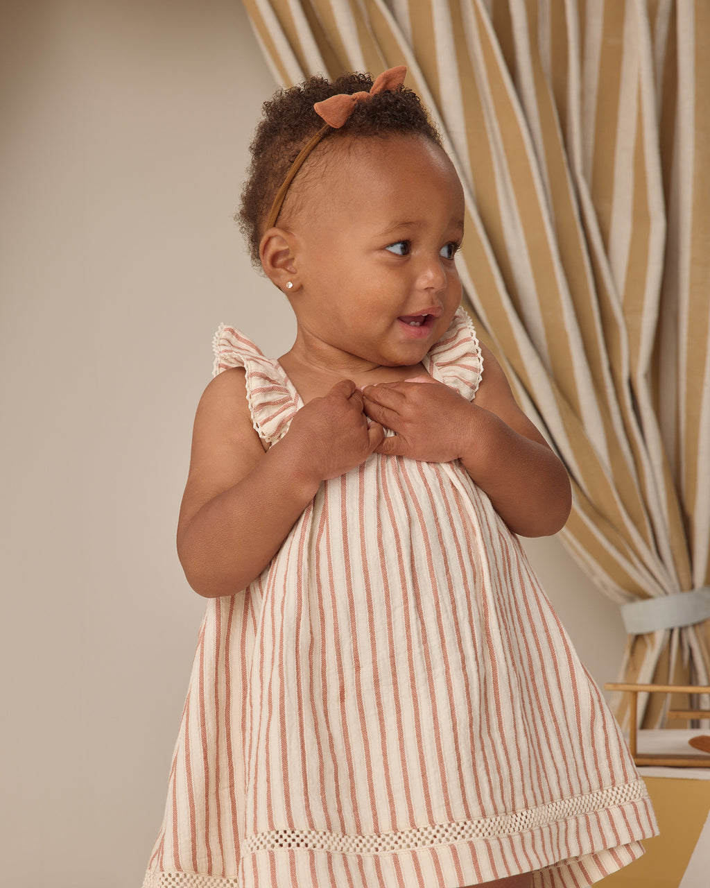 Ruffle Tank Dress (Vintage Stripe)