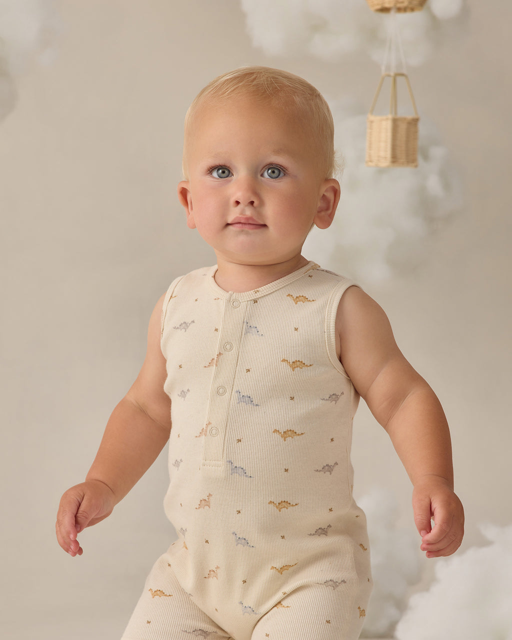 Ribbed Henley Romper (Dinos)