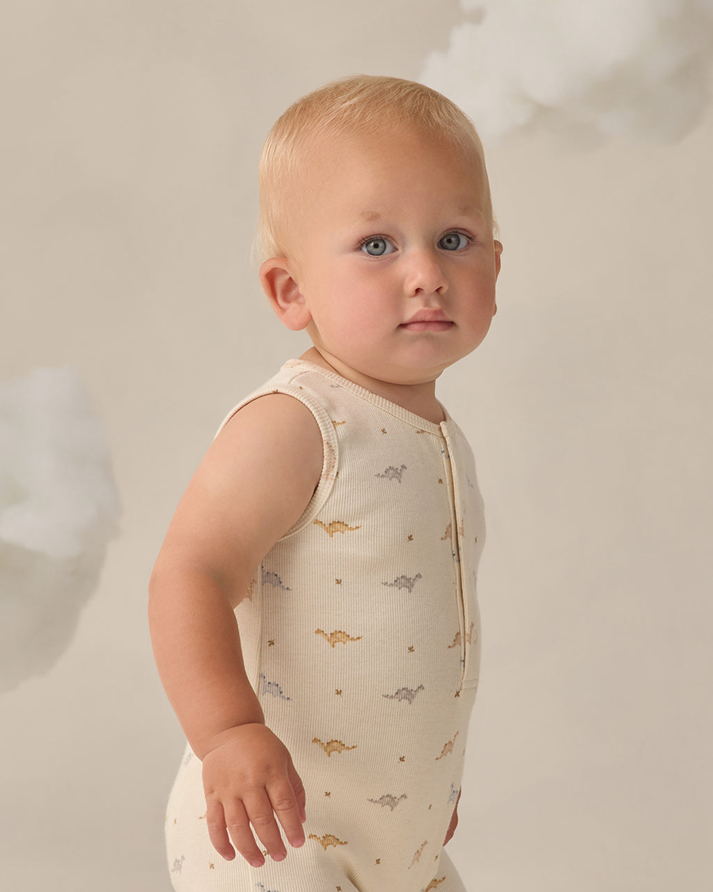 Ribbed Henley Romper (Dinos)