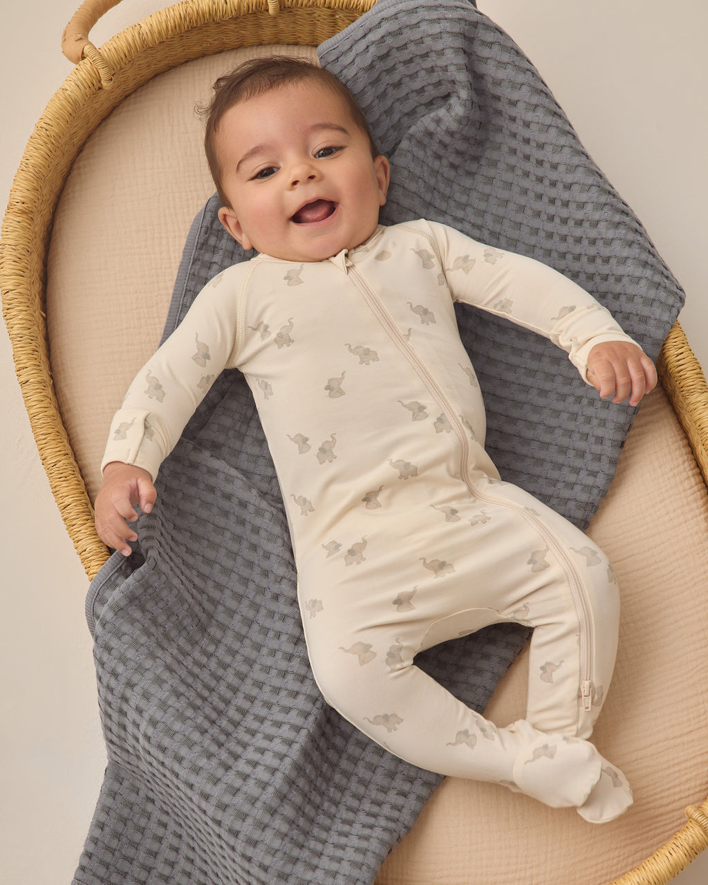 Bamboo Zip Footie (Elephants)