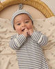 Knotted Baby Gown + Hat Set (Ocean Stripe)