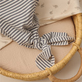 Knotted Baby Gown + Hat Set (Ocean Stripe)