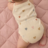 Waffle Cinch Romper (Confetti Hearts)