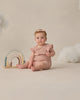 Pointelle Ruffle Romper (Blush)