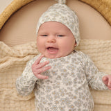Bamboo Baby Gown + Hat Set (Blue Floral)