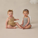 Knit Ruffle Romper (Heathered Sky)