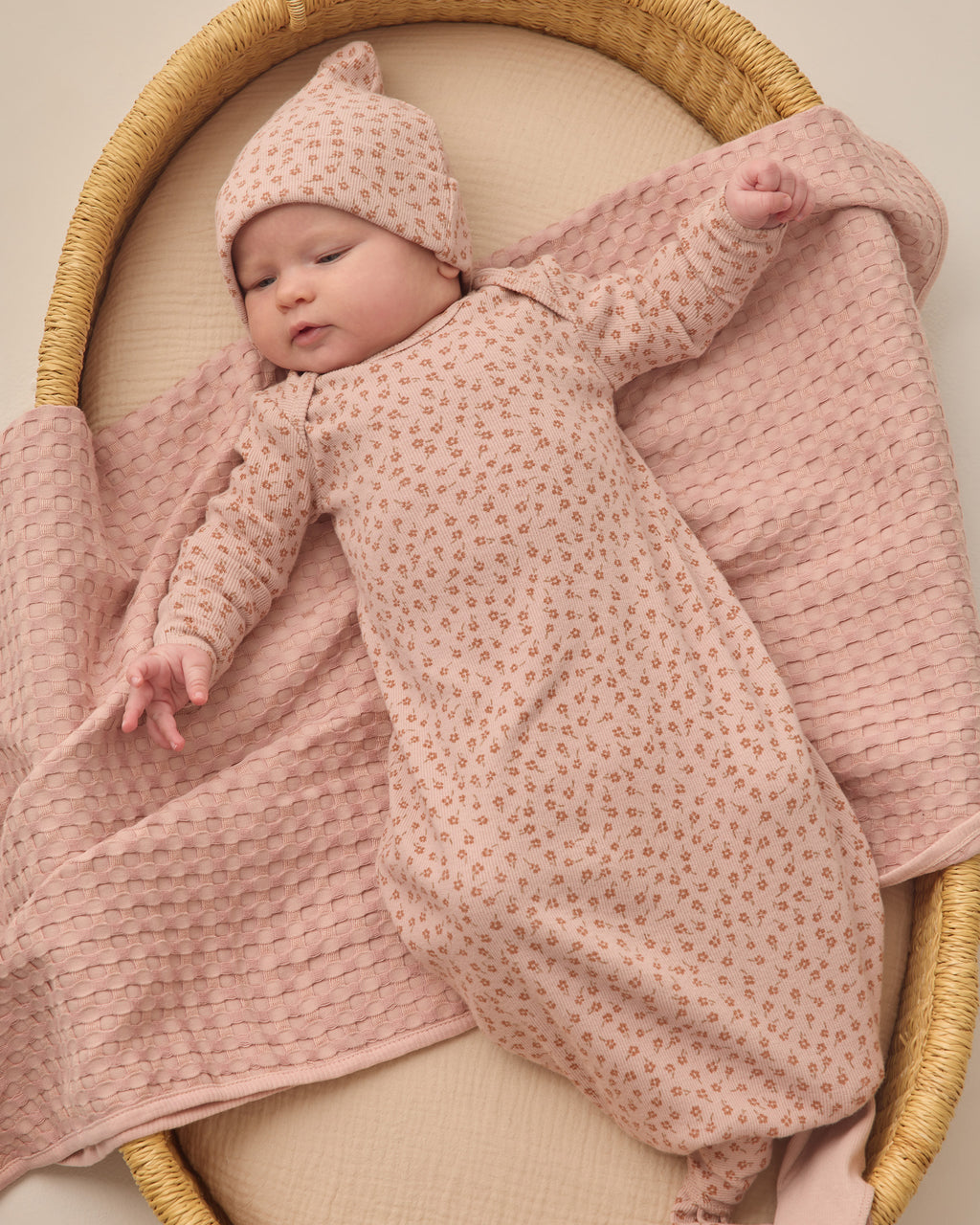 Knotted Baby Gown + Hat Set (Posy)