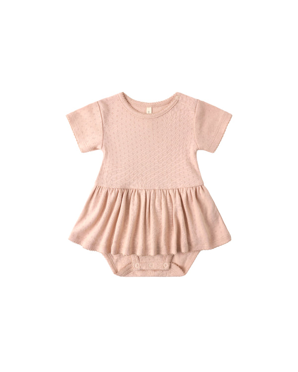 Pointelle Skirted Bodysuit (Melon)