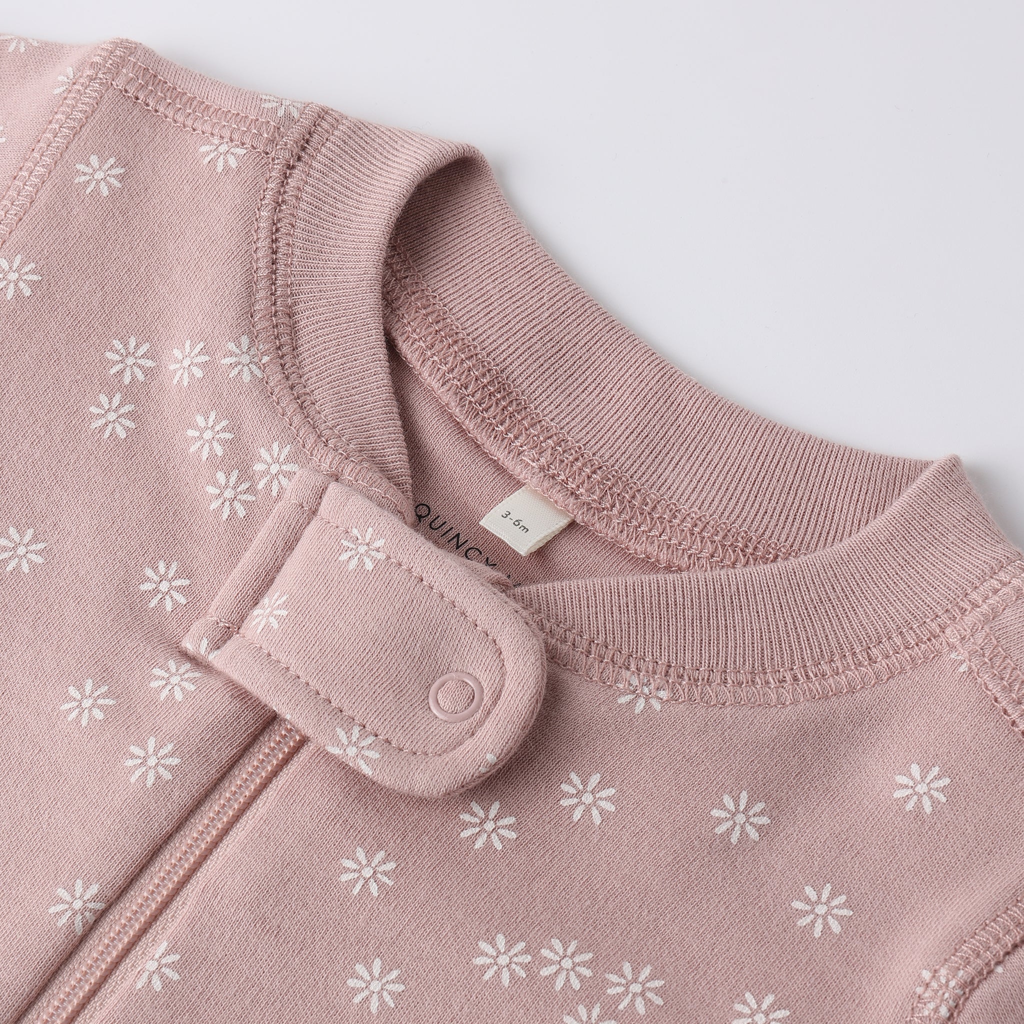 Zip Longsleeve Sleeper (Mauve Daisy)