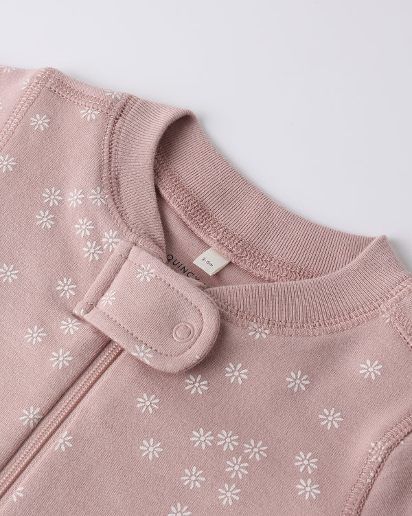 Zip Longsleeve Sleeper (Mauve Daisy)