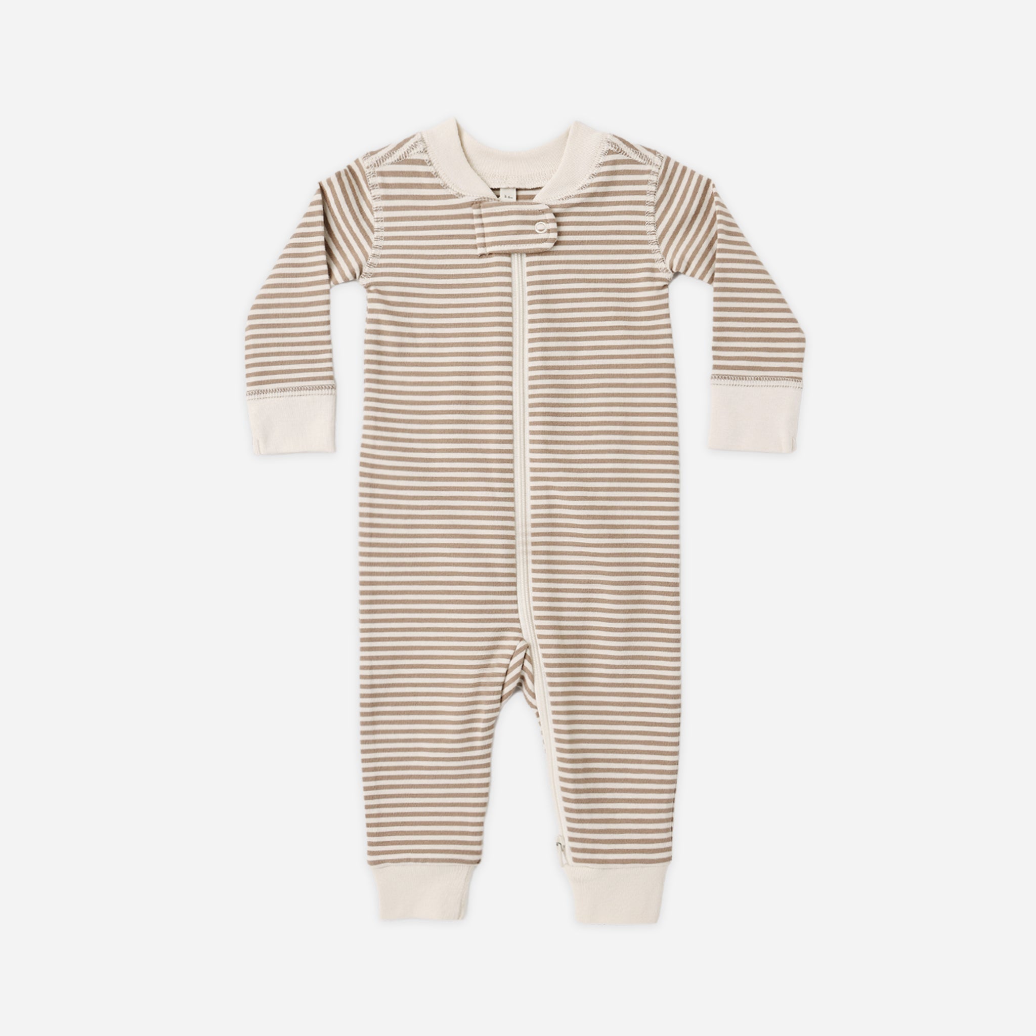 Zip Long Sleeve Sleeper (Almond Stripe)