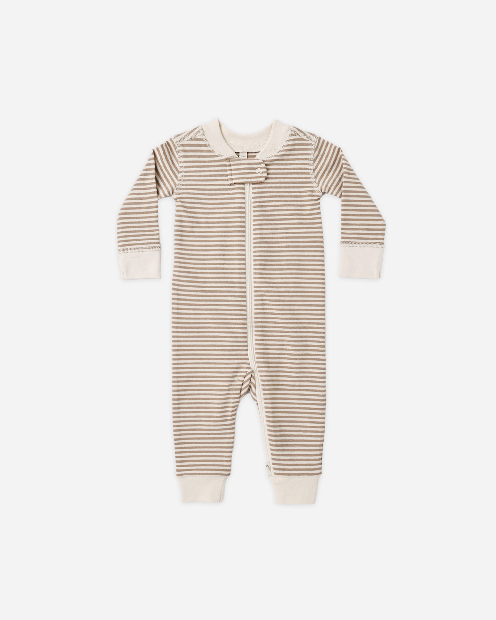 Zip Long Sleeve Sleeper (Almond Stripe)