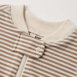 Zip Long Sleeve Sleeper (Almond Stripe)