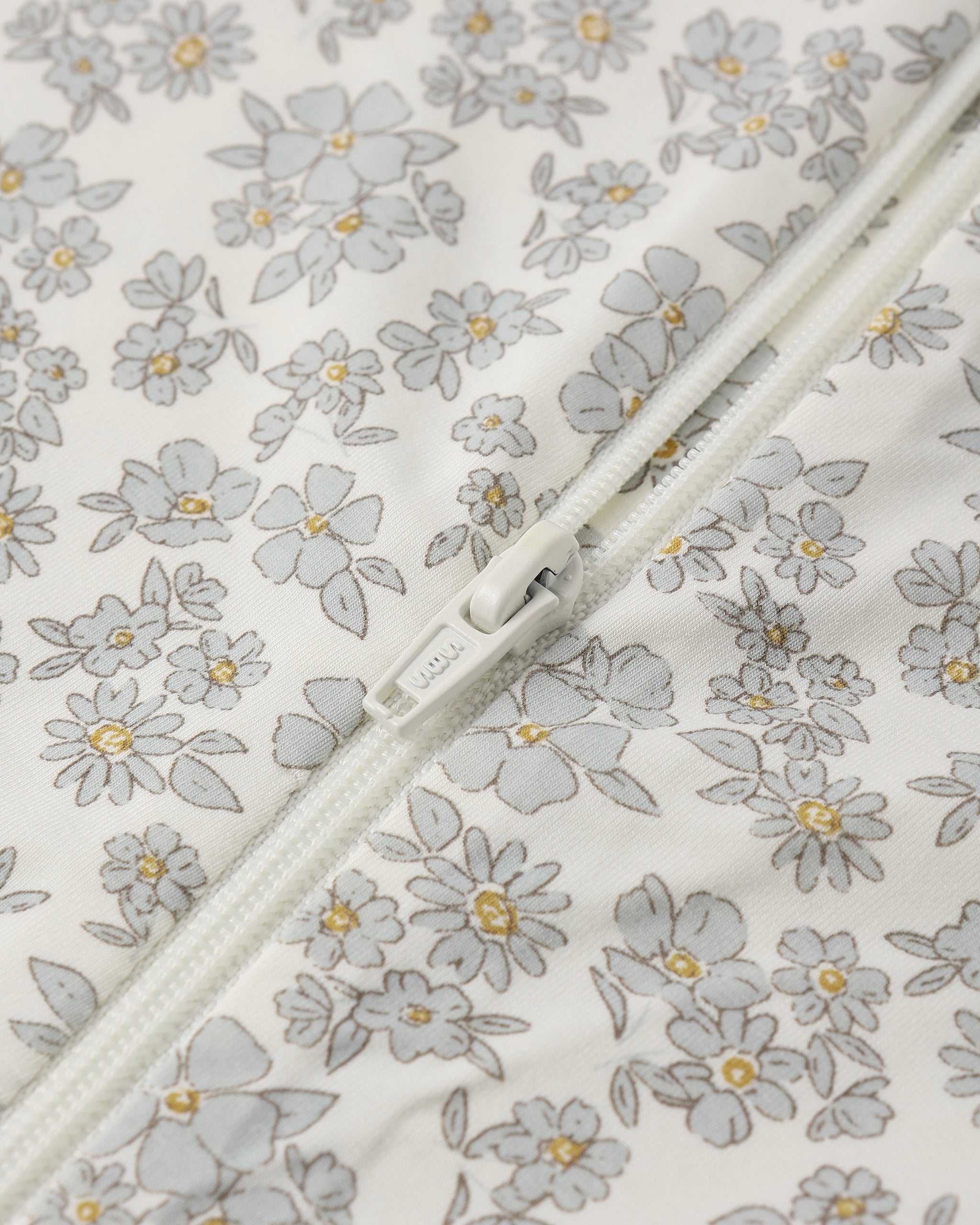 Bamboo Zip Footie (Blue Floral)
