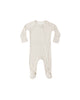 Bamboo Zip Footie (Oat Gingham)