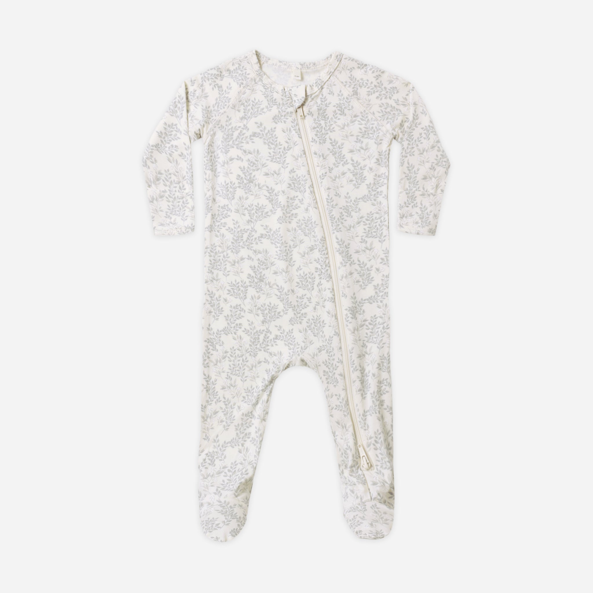 Bamboo Zip Footie (Cloud Floral)