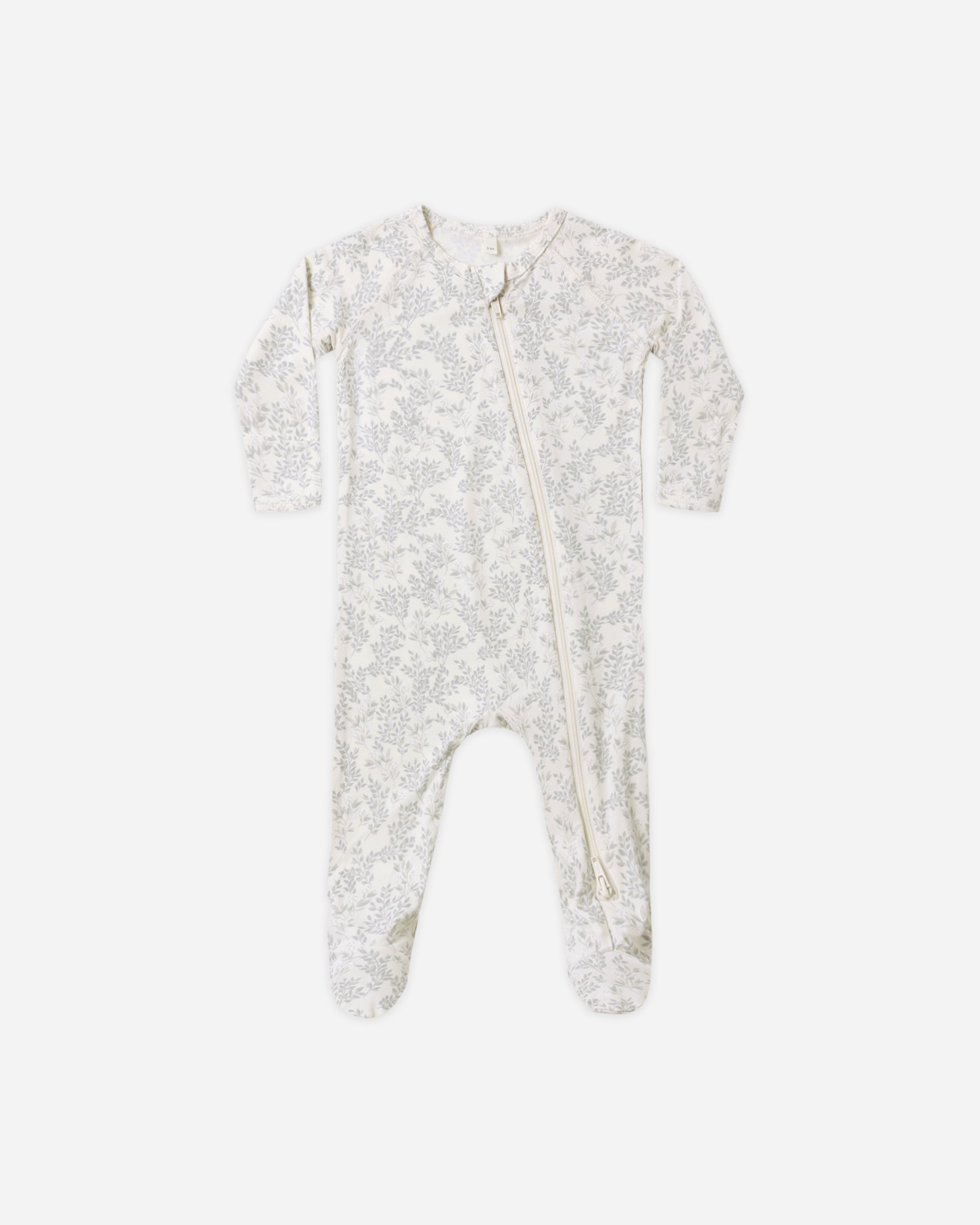 Bamboo Zip Footie (Cloud Floral)