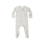 Bamboo Zip Footie (Blue Floral)
