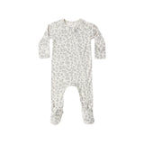 Bamboo Zip Footie (Blue Floral)