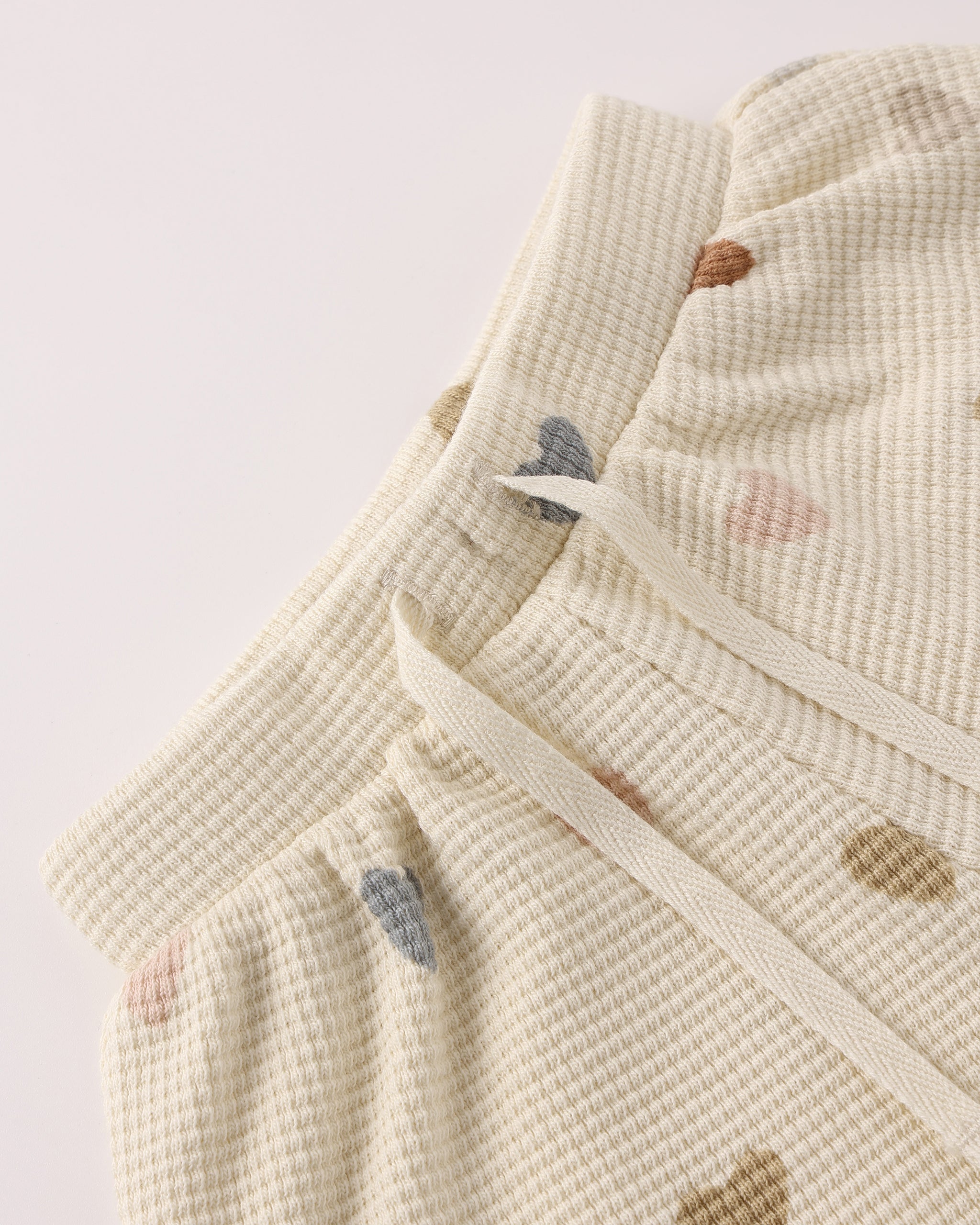 Waffle Tee + Short Set (Confetti Hearts)