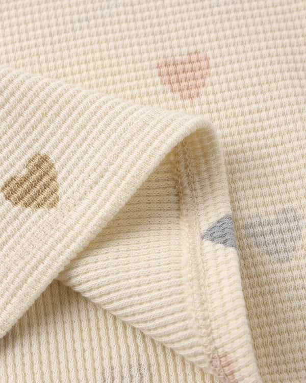 Waffle Tee + Short Set (Confetti Hearts)