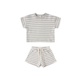 Waffle Tee + Short Set (Sky Stripe)