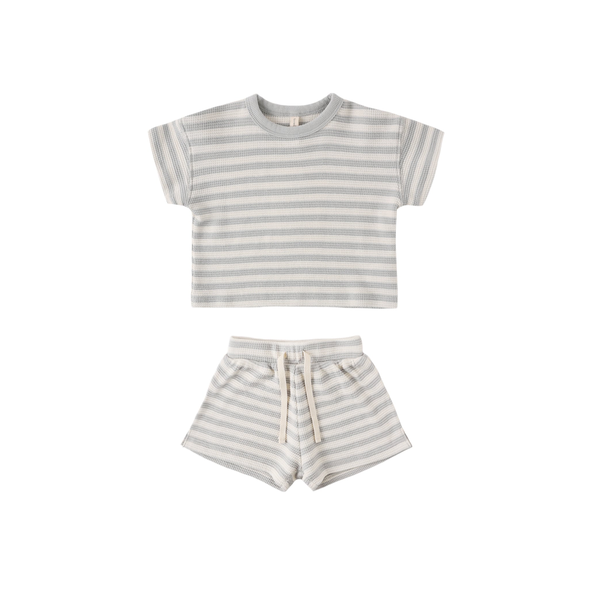 Waffle Tee + Short Set (Sky Stripe)