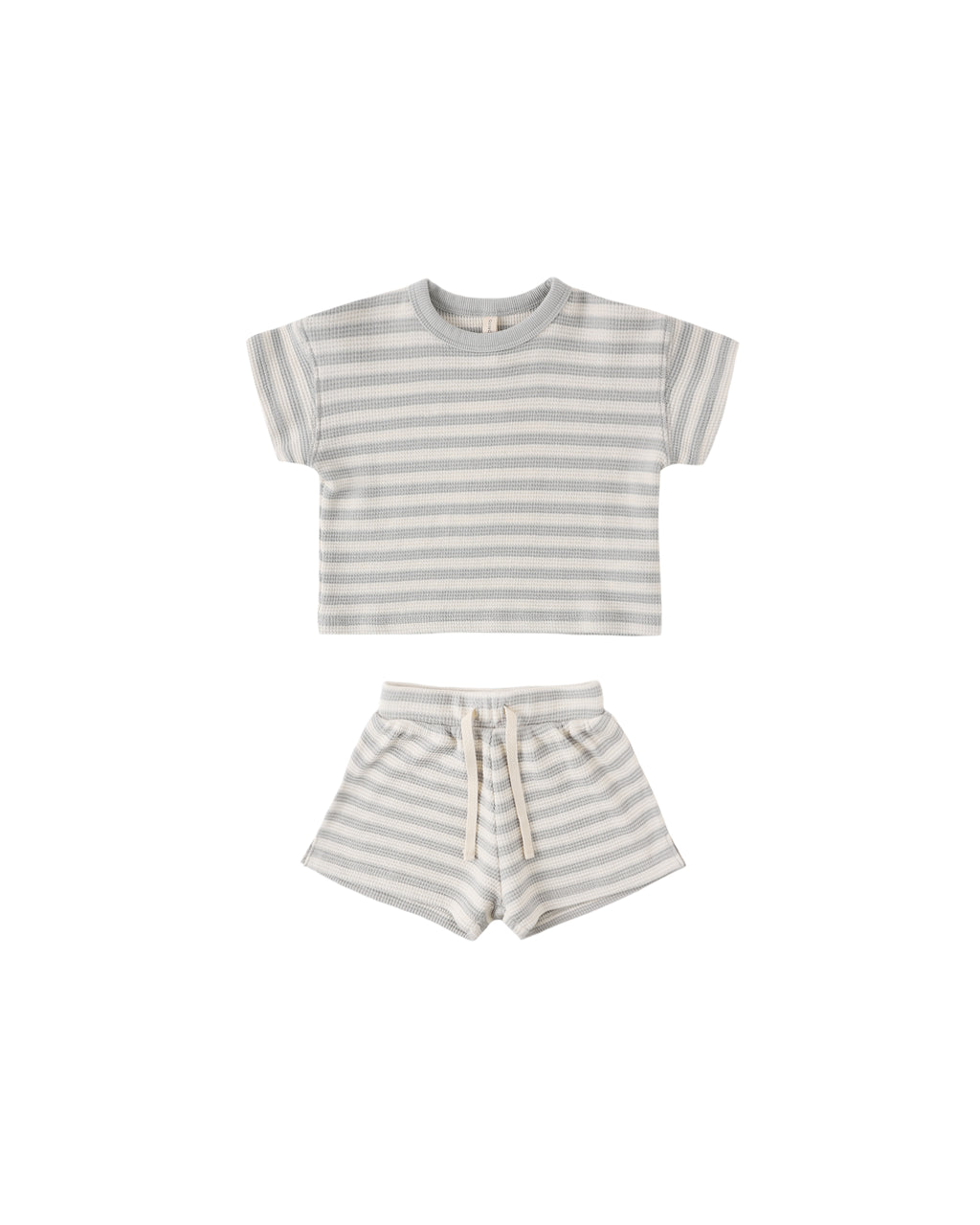 Waffle Tee + Short Set (Sky Stripe)