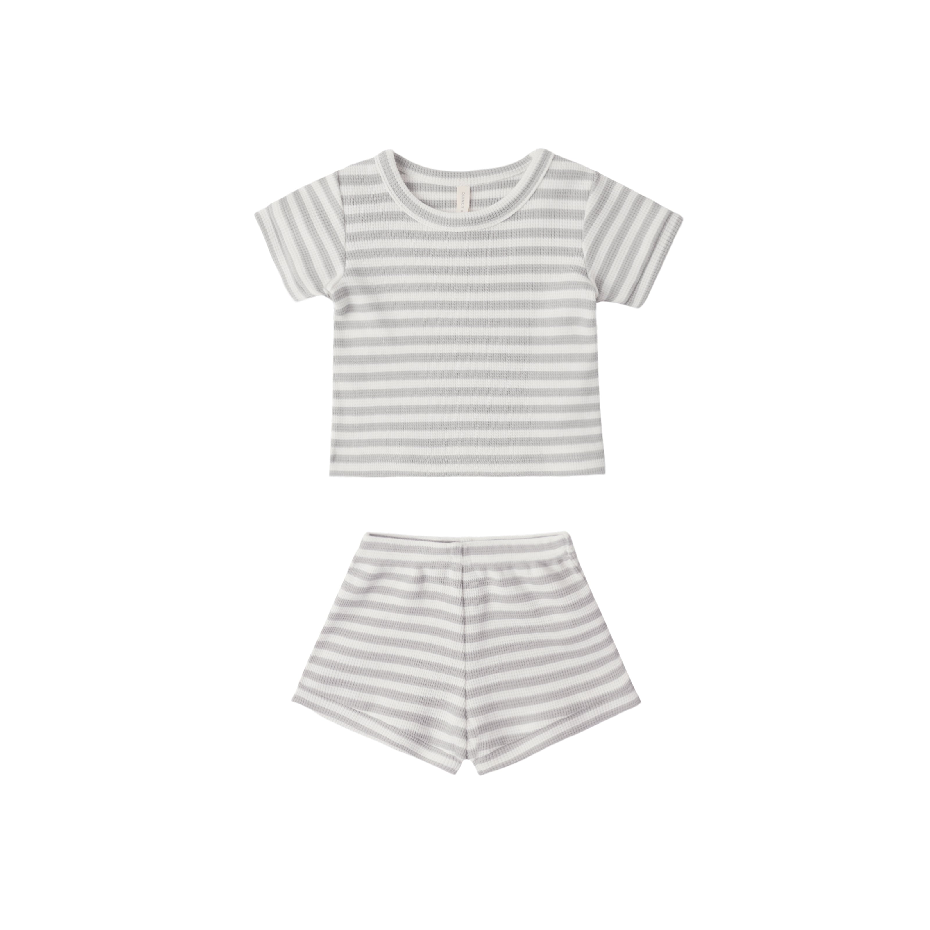 Waffle Shortie Set (Sage Stripe)
