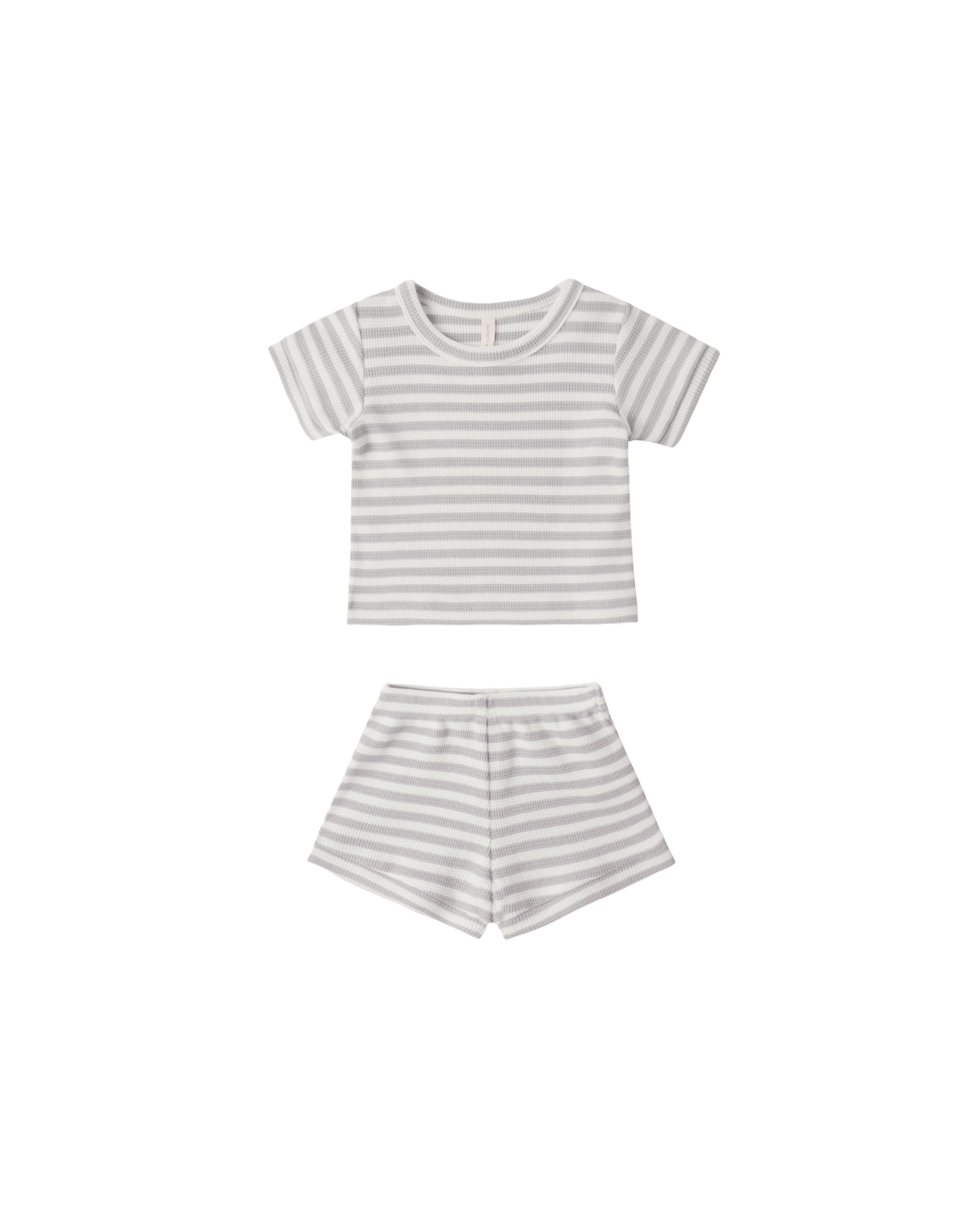 Waffle Shortie Set (Sage Stripe)