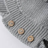Knit Ruffle Romper (Heathered Sky)
