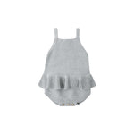 Knit Ruffle Romper (Heathered Sky)