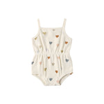 Waffle Cinch Romper (Confetti Hearts)