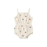 Waffle Cinch Romper (Confetti Hearts)