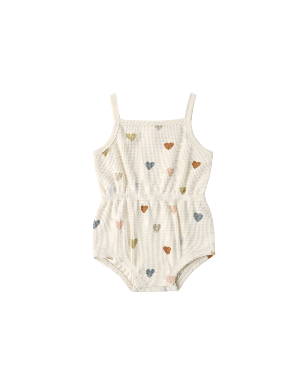 Waffle Cinch Romper (Confetti Hearts)