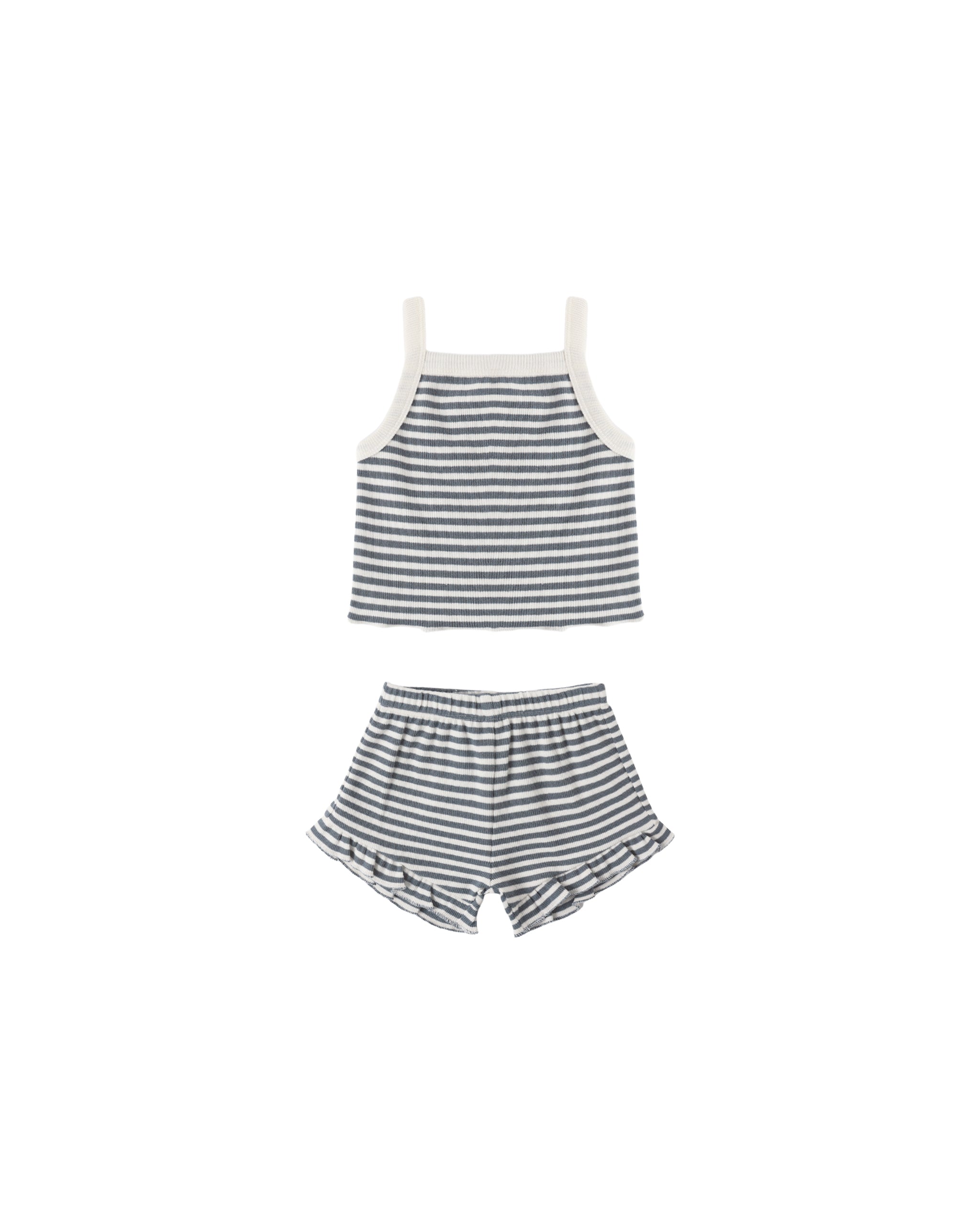 Evie Tank + Shortie Set (Ocean Stripe)