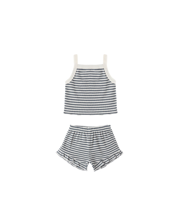 Evie Tank + Shortie Set (Ocean Stripe)