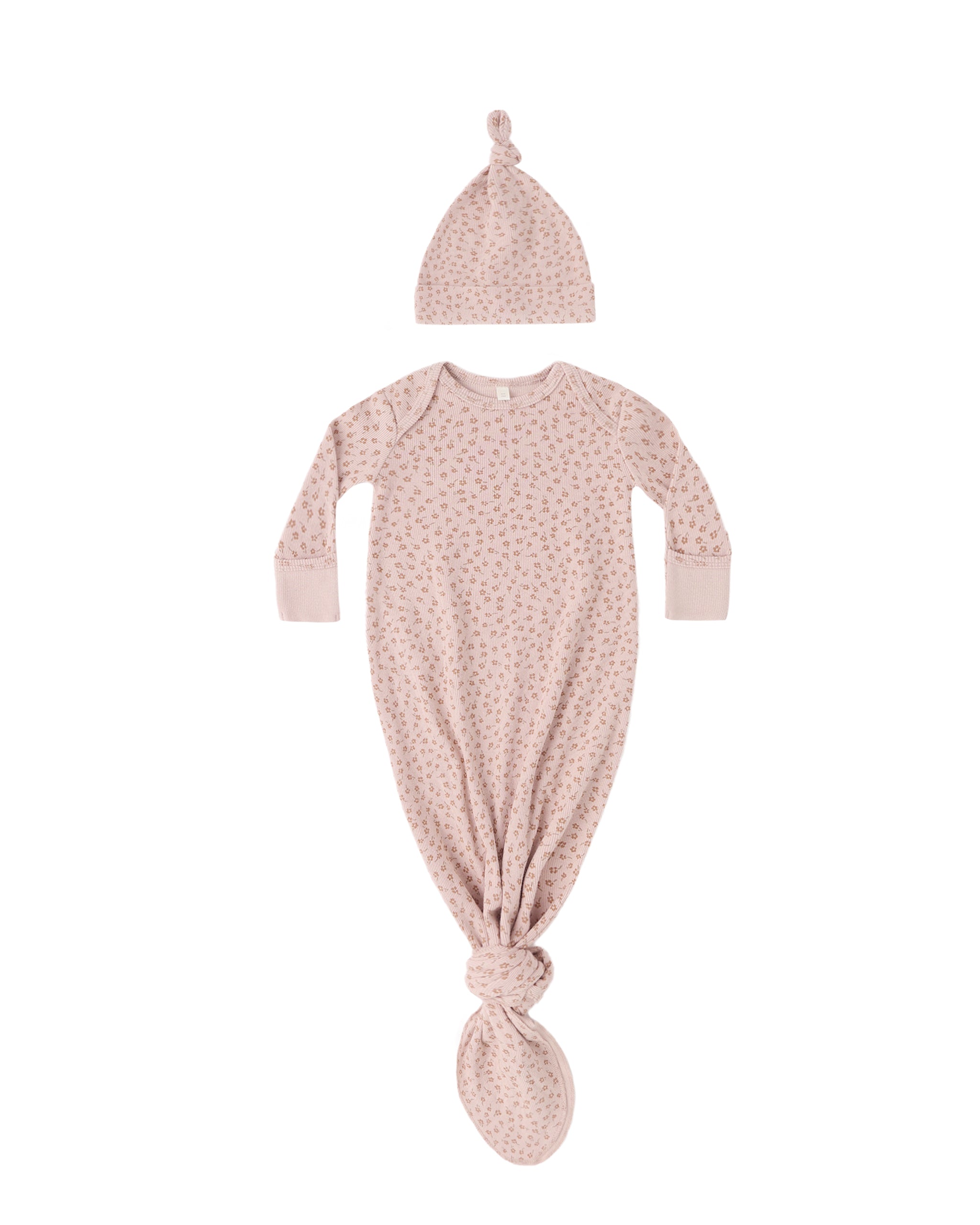 Knotted Baby Gown + Hat Set (Posy)