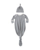Knotted Baby Gown + Hat Set (Ocean Stripe)