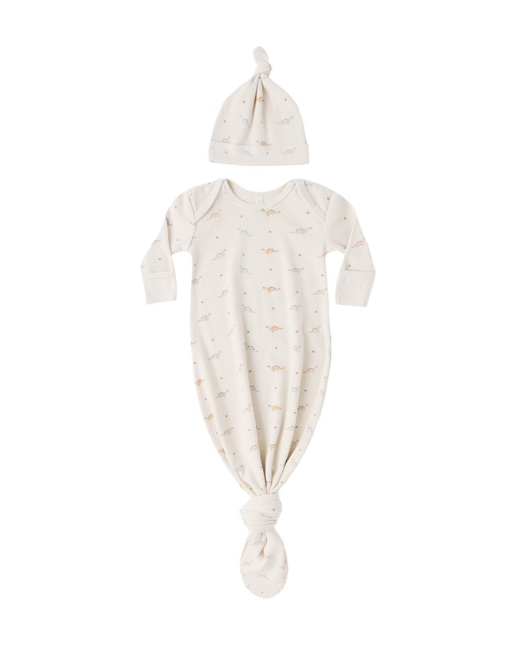 Knotted Baby Gown + Hat Set (Dinos)