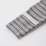 Knotted Baby Gown + Hat Set (Slate Microstripe)