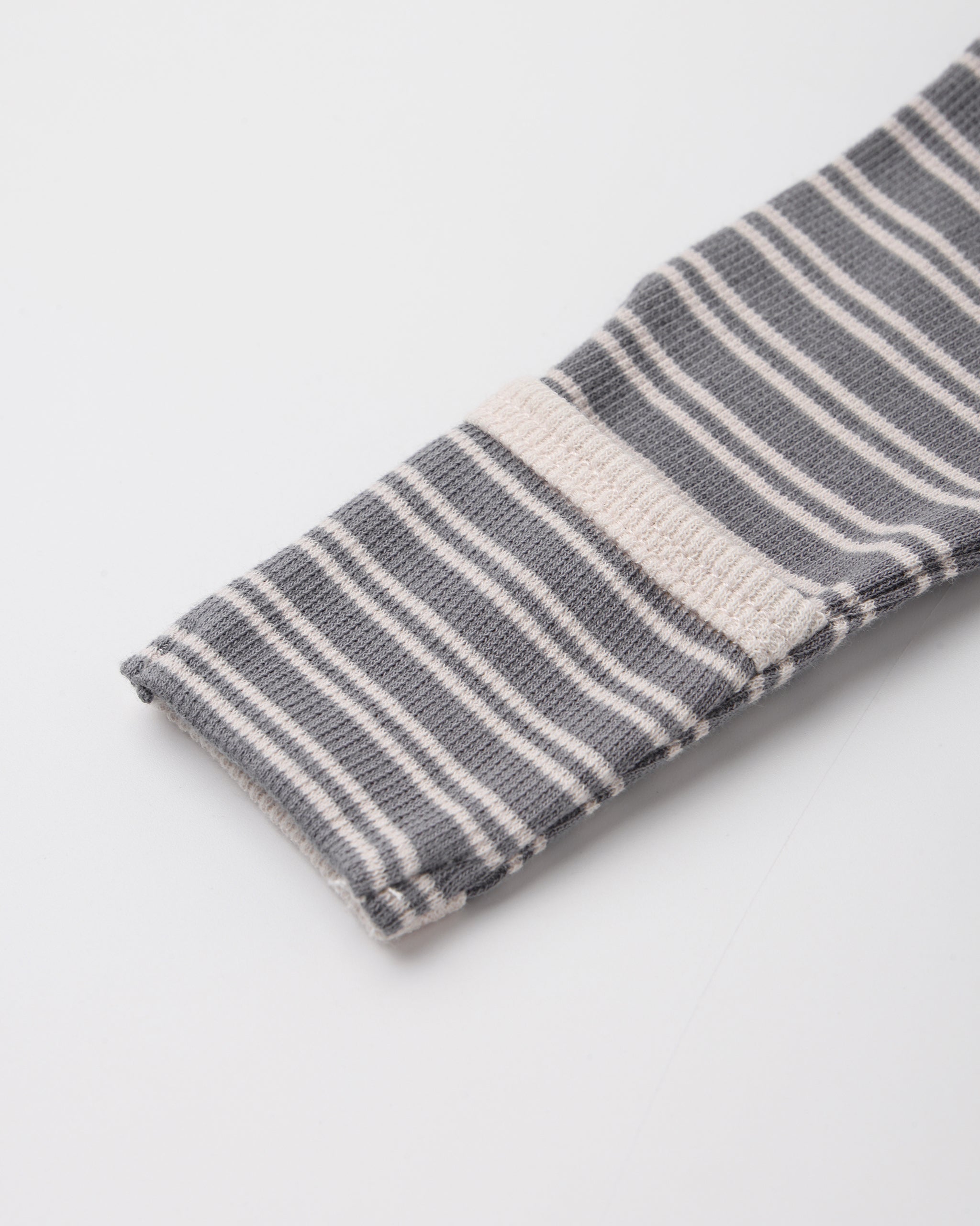 Knotted Baby Gown + Hat Set (Slate Microstripe)